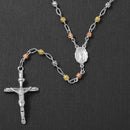 Silver 925 High Polished 3 Toned Filigree Rosary with Open Bar Separator 3mm - ROS11-3MM | Silver Palace Inc.