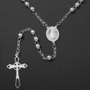 Silver 925 High Polished Cross Rosary 5mm - ROS18-5MM | Silver Palace Inc.