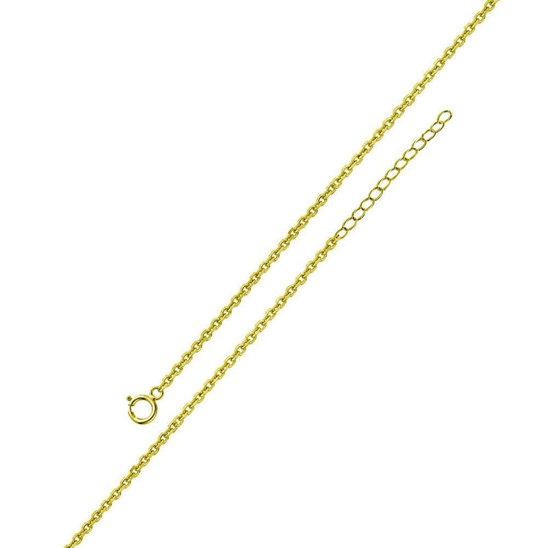 Silver 925 Gold Plated Adjustable Extension Chain 1.2mm - S025GP-SPRING | Silver Palace Inc.