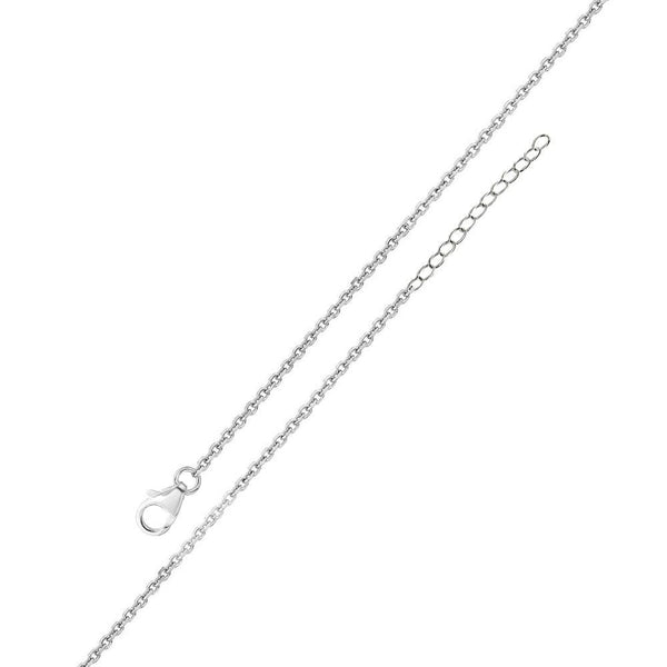 Silver 925 Rhodium Plated Adjustable Extension Chain 1.2mm - S025RH-CLAW | Silver Palace Inc.