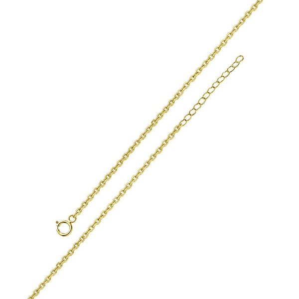 Silver 925 Gold Plated Adjustable Extension Chain 1.25mm - S030GP-SPRING | Silver Palace Inc.