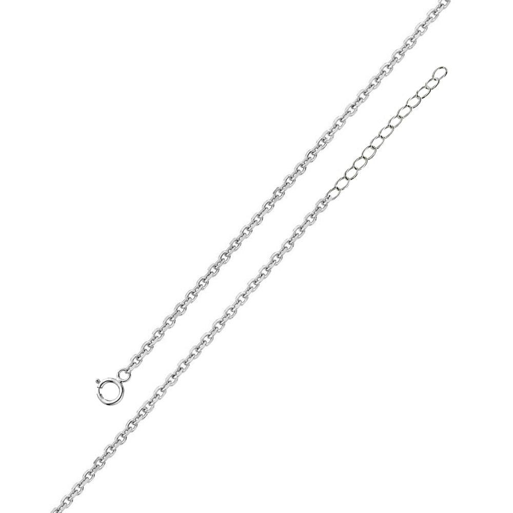 Silver 925 Rhodium Plated Adjustable Extension Chain 1.6mm - S040RH-SPRING | Silver Palace Inc.