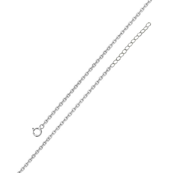 Silver 925 Rhodium Plated Adjustable Extension Chain 1.6mm - S040RH-SPRING | Silver Palace Inc.