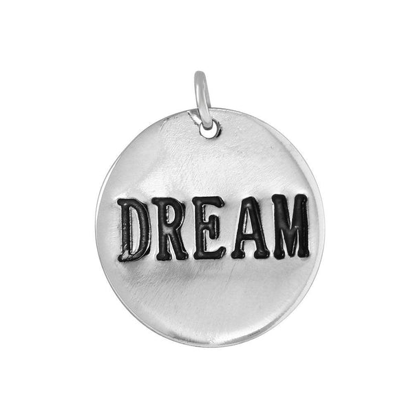 Silver 925 'Dream' Engraved Pendant - CHARM006 | Silver Palace Inc.