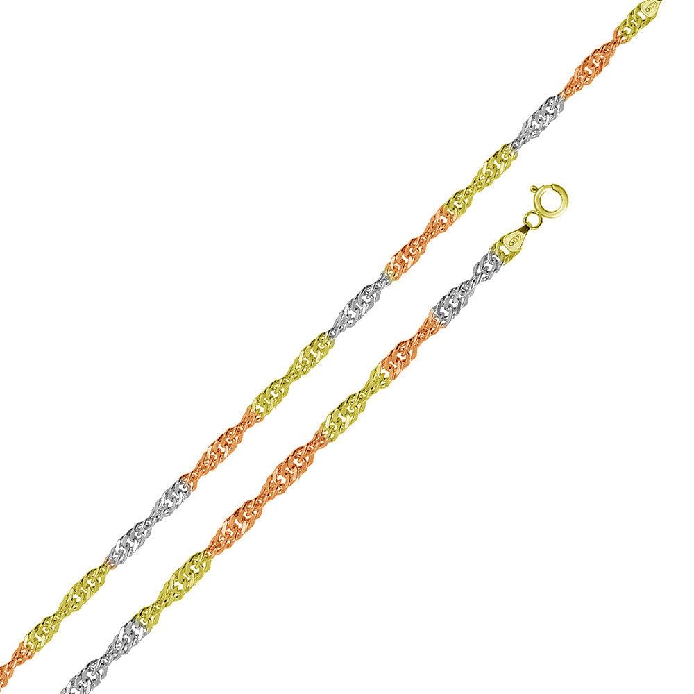Silver 925 Multi Plated Singapore 025 Chain 1.5mm - CH266 MUL | Silver Palace Inc. #plating_three-tone