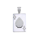 Rhodium Plated 925 Sterling Silver Ace of Spades Card Hip Hop Pendant - SLP00032 | Silver Palace Inc.