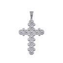 Rhodium Plated 925 Sterling Silver CZ Cross Hip Hop Pendant - SLP00159 | Silver Palace Inc.
