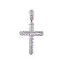 Rhodium Plated 925 Sterling Silver CZ Cross Hip Hop Pendant - SLP00160 | Silver Palace Inc.