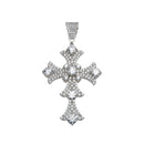 Rhodium Plated 925 Sterling Silver CZ Cross Hip Hop Pendant - SLP00164 | Silver Palace Inc.