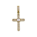 Silver 925 Gold Plated CZ  Cross Hip Hop Pendant - SLP00270GP | Silver Palace Inc.