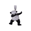 Rhodium Plated 925 Sterling Silver CZ  Panda Hip Hop Pendant - SLP00272 | Silver Palace Inc.