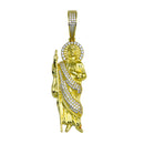 Silver 925 Gold Plated CZ  St Jude Hip Hop Pendant - SLP00278GP | Silver Palace Inc.