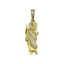 Silver 925 Gold Plated CZ  St Jude Hip Hop Pendant - SLP00279GP | Silver Palace Inc.