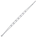 Rhodium Plated 925 Sterling Silver Double Beaded Chain Anklet - SOA00026 | Silver Palace Inc.