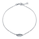 Rhodium Plated 925 Sterling Silver Clam Mouth Chain Anklet - SOA00028 | Silver Palace Inc.