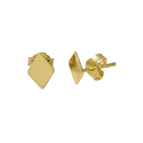 Silver 925 Rhodium Plated Flat Rhombus Stud Earrings - SOE00007 | Silver Palace Inc.