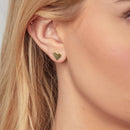 Gold Plated 925 Sterling Silver Flat Heart Stud Earrings - SOE00013