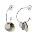 Silver 925 Multi Plated Dangling Round Charm Earrings - SOE00022 | Silver Palace Inc.