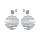 Silver 925 Rhodium Dangling Flexible Disc Earrings - SOE00029 | Silver Palace Inc.