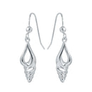 Silver 925 Rhodium Dangling Sea Shell Earrings - SOE00035 | Silver Palace Inc.