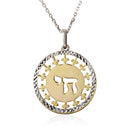 Silver 925 Gold and Rhodium Plated It's a Good Life Symbol Necklace - SOP00008 | Silver Palace Inc.