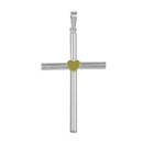 Silver 925 Silver Finish High Polished Large Cross Pendant with Gold Heart - SOP00033 | Silver Palace Inc.