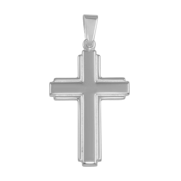 Silver 925 Silver Finish High Polished Small Cross Pendant - SOP00038 | Silver Palace Inc.