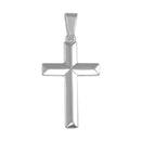 Silver 925 Silver Finish High Polished Flat Cross Pendant - SOP00042 | Silver Palace Inc.