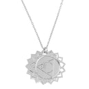 Silver 925 Rhodium Plated Manipura Chakra Symbol Necklace - SOP00055 | Silver Palace Inc.