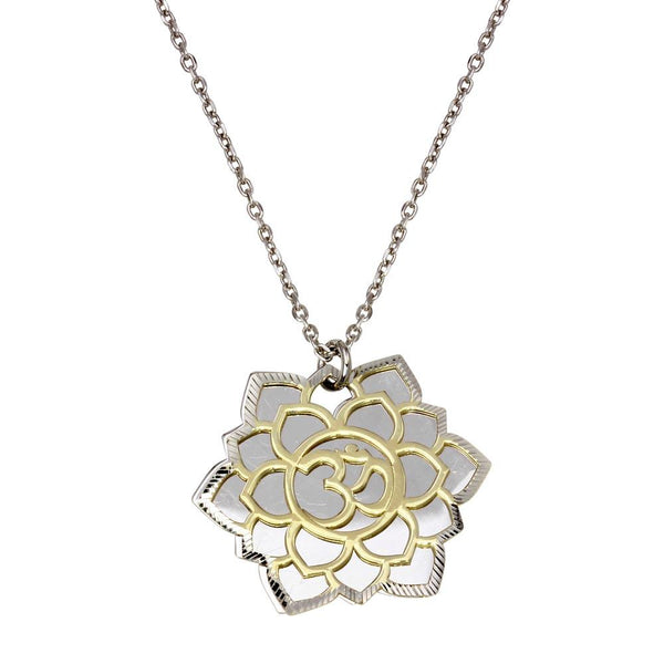Silver 925 Rhodium Plated Crown Chakra Necklace - SOP00060 | Silver Palace Inc.