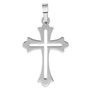 Silver 925 Rhodium Plated Open Cross Pendant - SOP00067 | Silver Palace Inc.