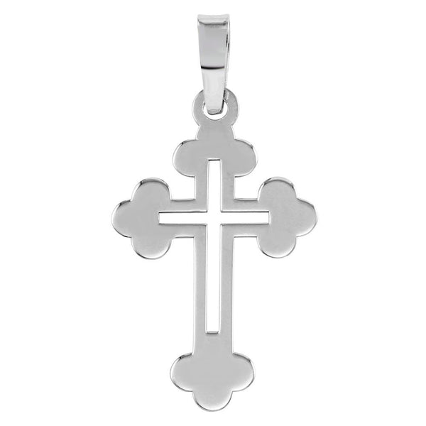 Silver 925 Rhodium Plated Open Cross Pendant - SOP00068 | Silver Palace Inc.