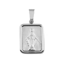 Silver 925 Square Mary Medallion Pendant - SOP00092 | Silver Palace Inc.