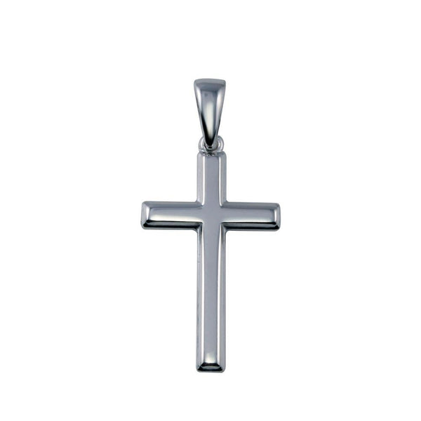 Rhodium Plated 925 Sterling Silver Soldered Bail Cross Pendant