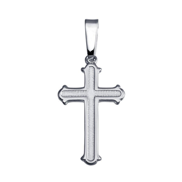 Silver 925 Silver Finish High Polished Cross Pendant - SOP00138 | Silver Palace Inc.
