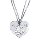 Rhodium Plated 925 Sterling Silver You Are My Magic Heart Pendant Necklace - SOP00166 | Silver Palace Inc.