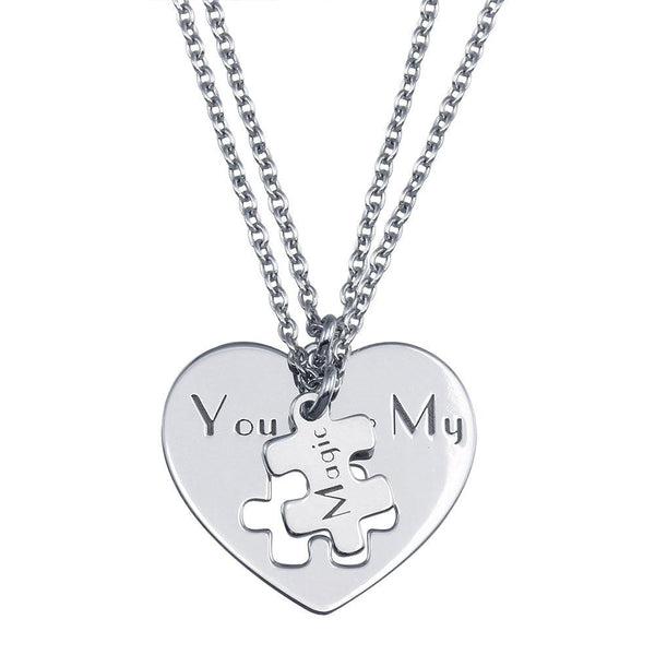Silver 925 Rhodium Plated You Are My Magic Heart Pendant Necklace - SOP00166 | Silver Palace Inc.