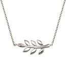 Rhodium Plated 925 Sterling Silver Olive Branch Necklace - SOP00168 | Silver Palace Inc.