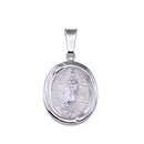 Silver 925 High Polished Nuestra SeÃƒ±ora de Guadalupe Oval Pendant - SOP00175 | Silver Palace Inc.