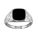 Silver 925 Rhodium Plated Black Enamel Celtic Design Shank Ring - SOR00003 | Silver Palace Inc.