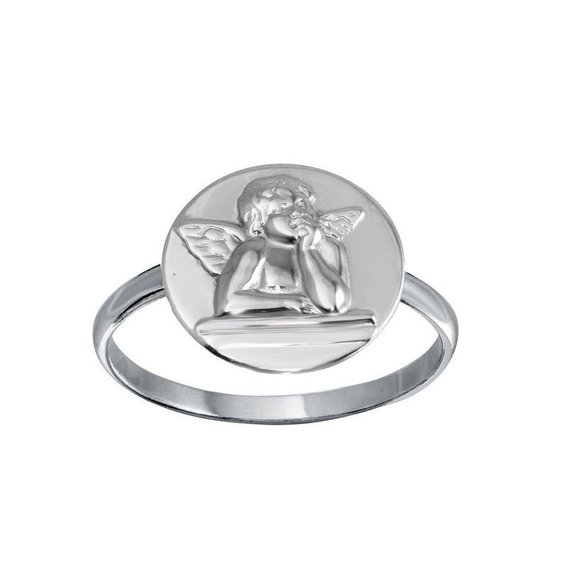 Silver 925 High Polished Disc Angel Design Ring - SOR00030 | Silver Palace Inc.