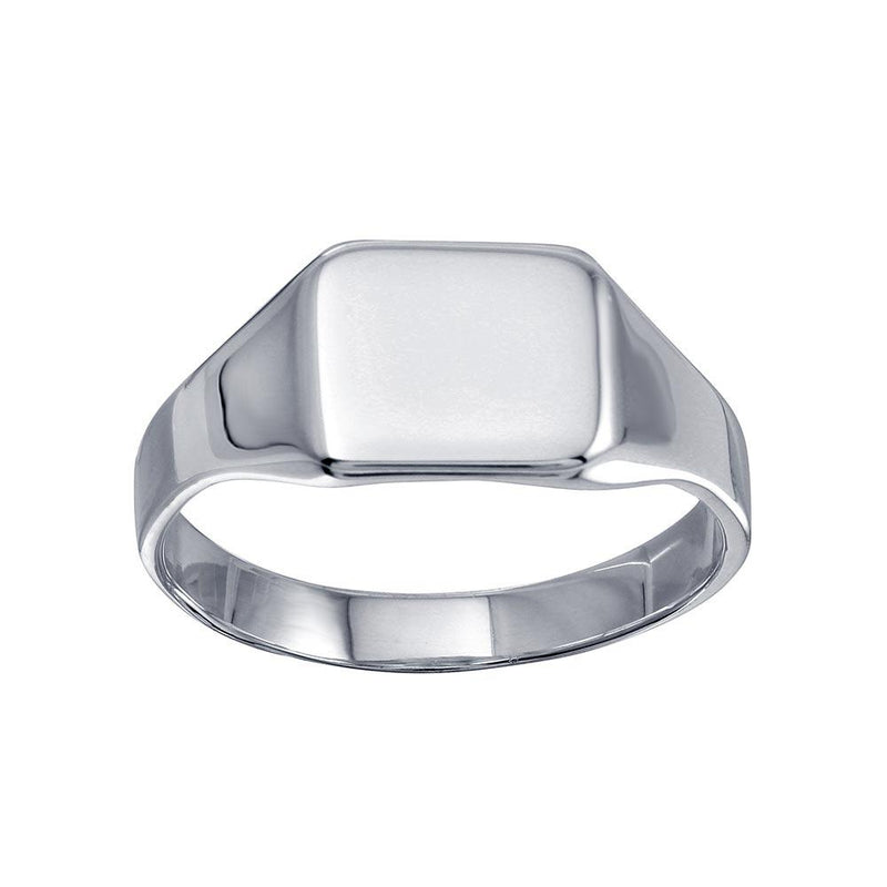 Silver 925 High Polished Square Engravable Ring - SOR00033 | Silver Palace Inc.