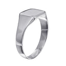 Anillo cuadrado grabable de plata de ley 925 pulida - SOR00033