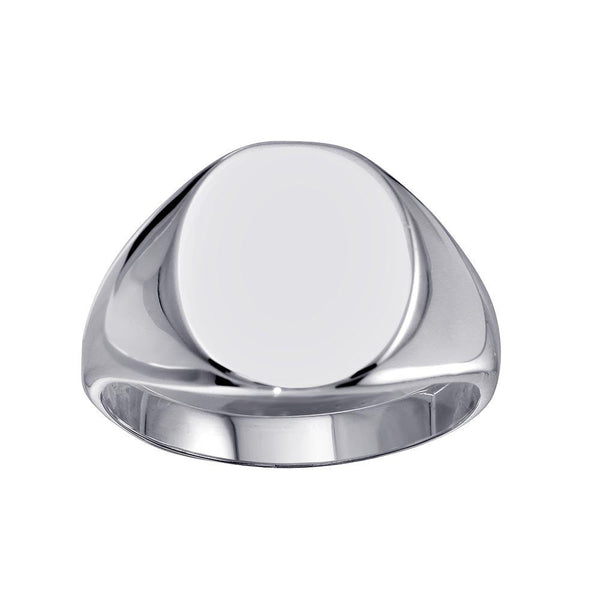 Silver 925 High Polished Oval Engravable Ring - SOR00034 | Silver Palace Inc.