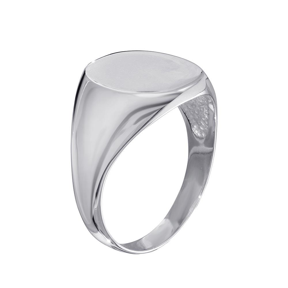 Anillo ovalado grabable de plata de ley 925 pulida - SOR00034