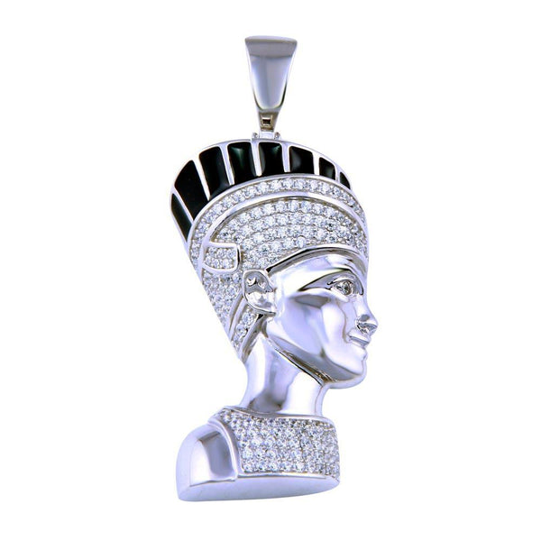 Rhodium Plated 925 Sterling Silver CZ Egyptian Kahmunrah Pendant - SLP00297 | Silver Palace Inc.
