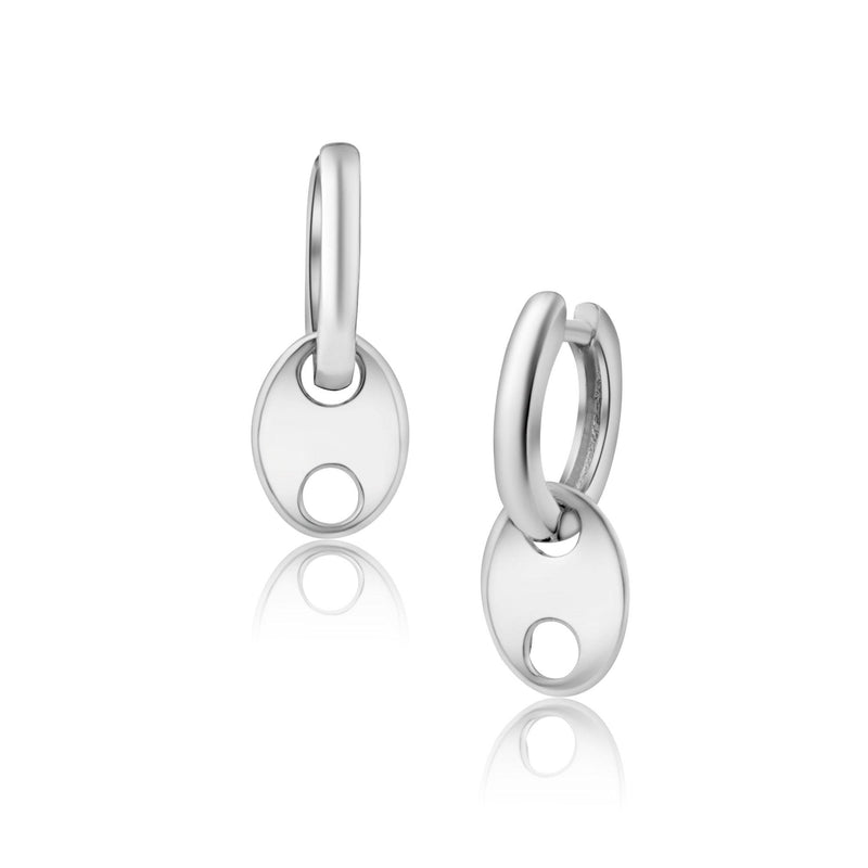 Silver 925 12.5mm Dangling Marina Hoop Earring - SRE00002 | Silver Palace Inc.
