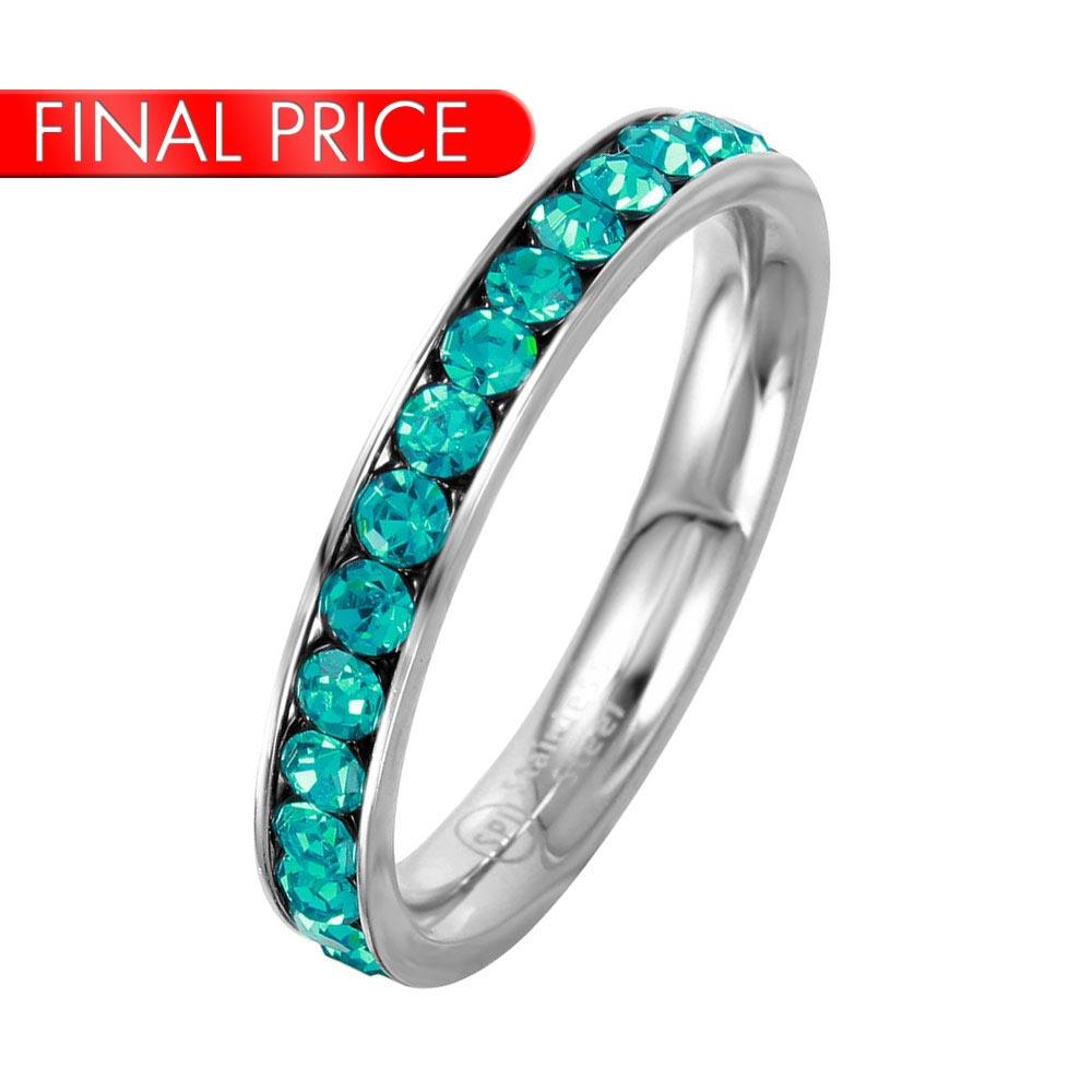 Stainless Steel CZ Eternity Band December - SSR15DEC | Silver Palace Inc.