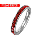 Stainless Steel CZ Eternity Band January - SSR15JAN | Silver Palace Inc.