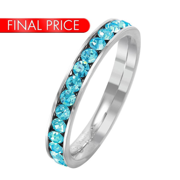 Stainless Steel CZ Eternity Band March - SSR15MAR | Silver Palace Inc.